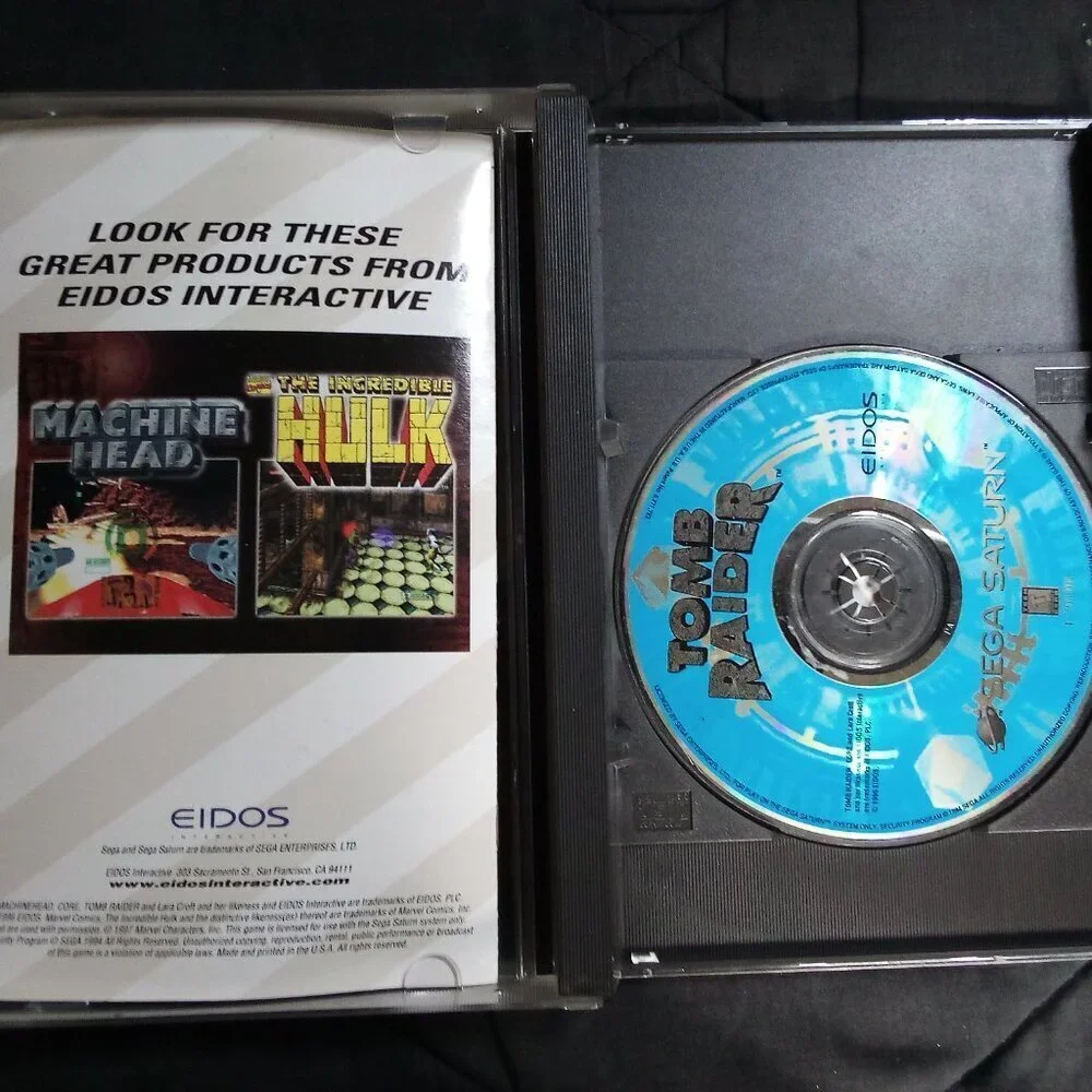 Tomb Raider Sega Saturn Game CIB Registration Card